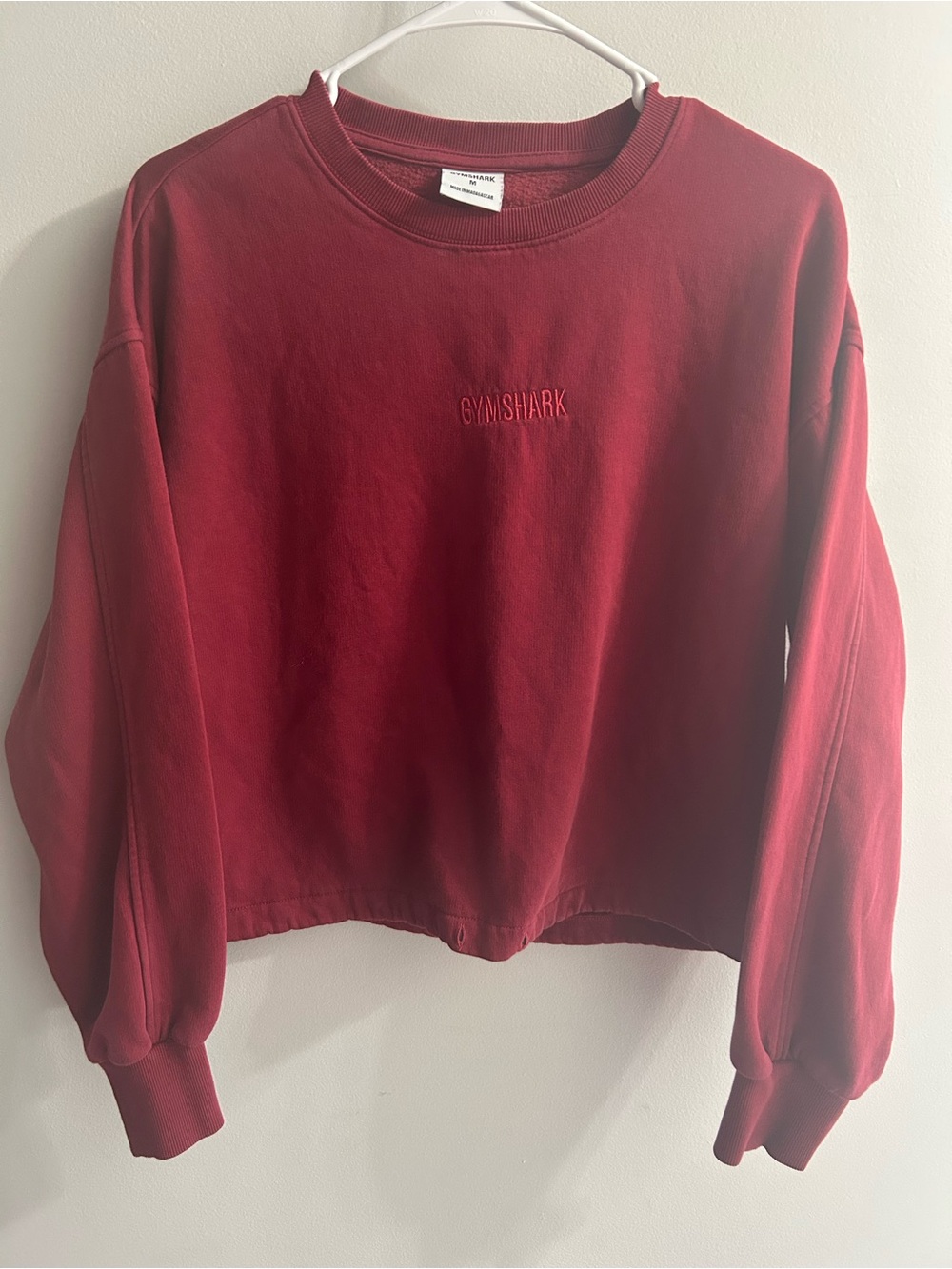Gymshark Women's Crop Crew Sweatshirt - Wine Red